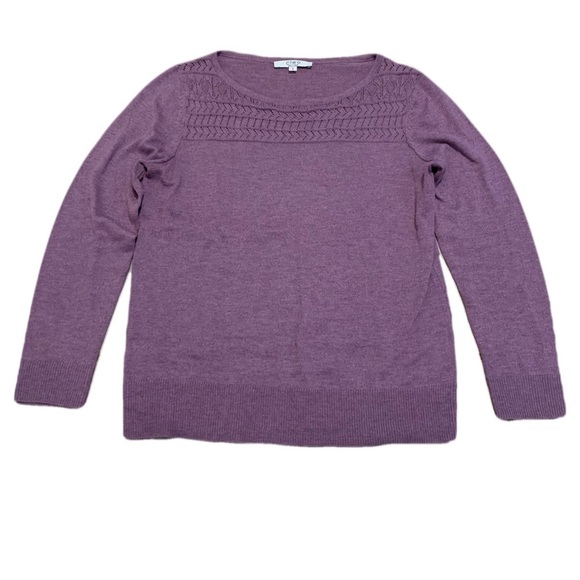 Cleo Petites Purple Knit Sweater with Yoke Detail - Size M/M - Picture 1 of 6